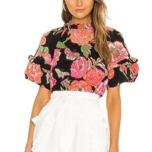 NWT Banjanan Marie Top in Eliza's Rose‎ Garden Black | Small